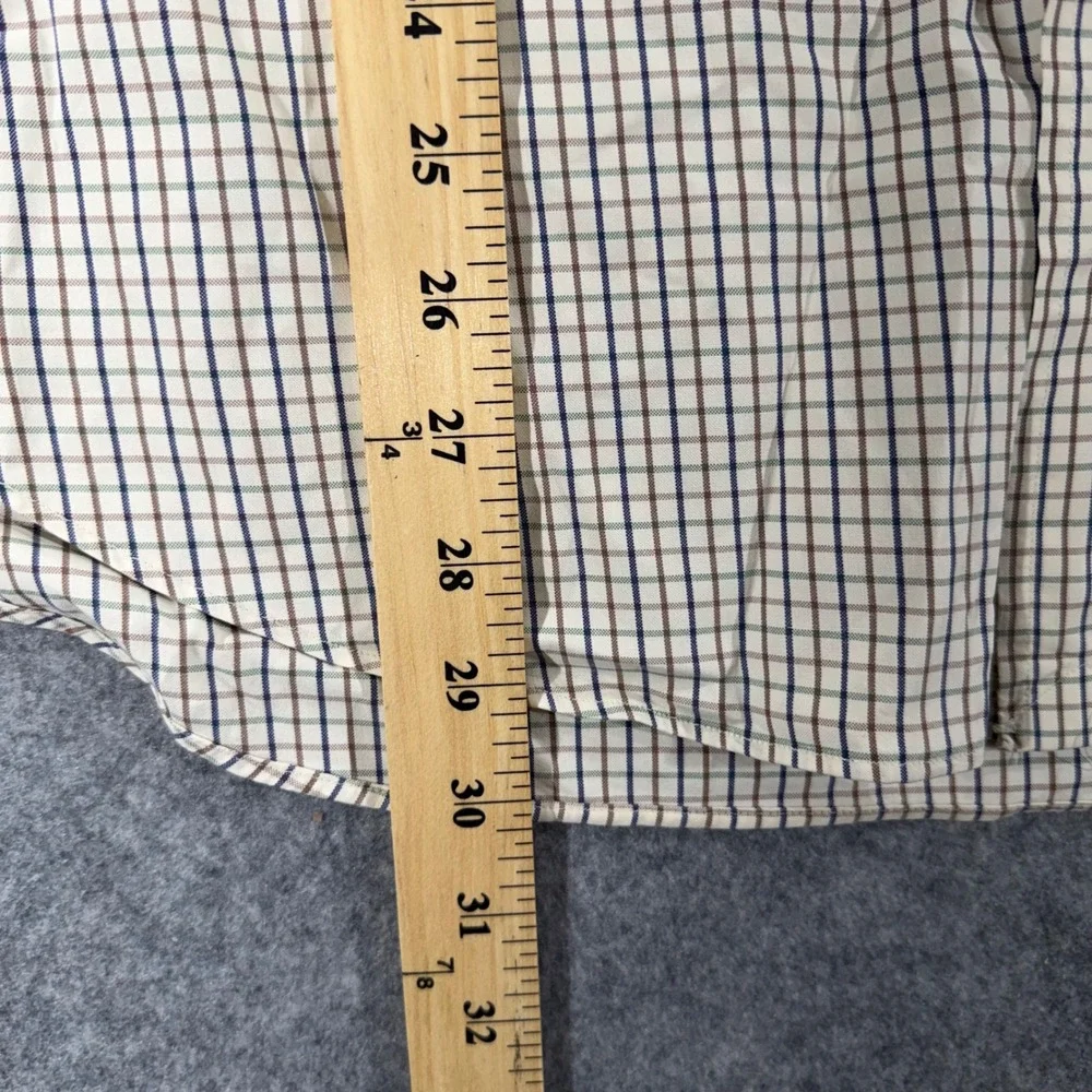 Ralph Lauren Classic Fit Mens 16 L Check Button Down Shirt Blue Green Brown
